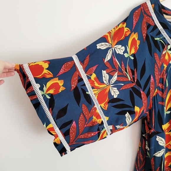 Floral Boho Kimono Jumpsuit Romper - Picture 7 of 16